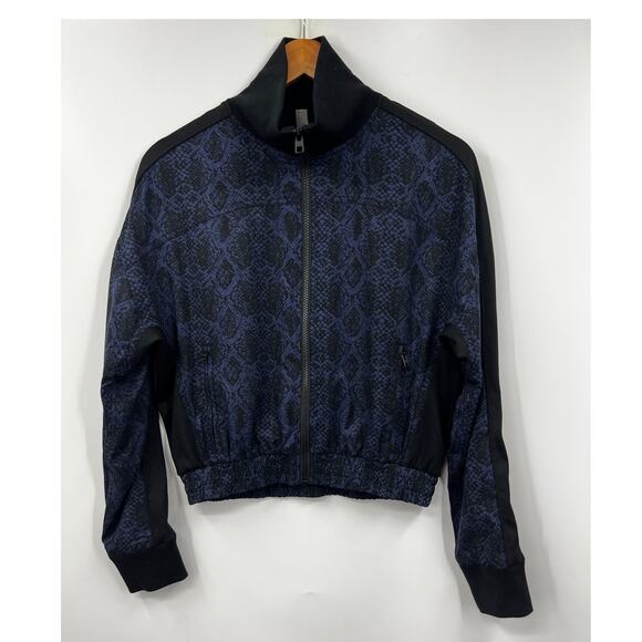 Athleta Jacket Womens Brooklyn Track Bomber Pullover‎ Python Blue Size XXS - Picture 1 of 10